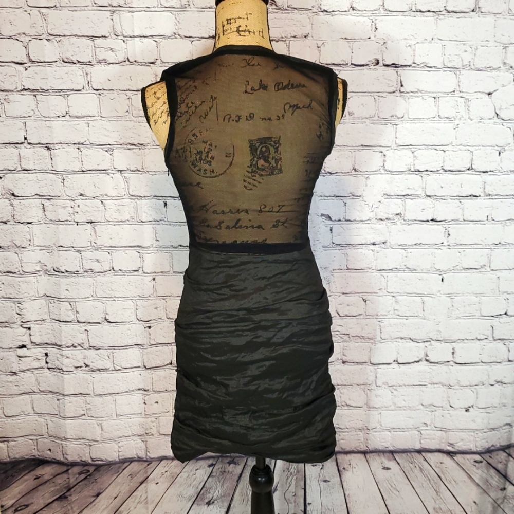 Nicole Miller Cocktail Dress Fitted Mesh Back Size 6 - Picture 6 of 10